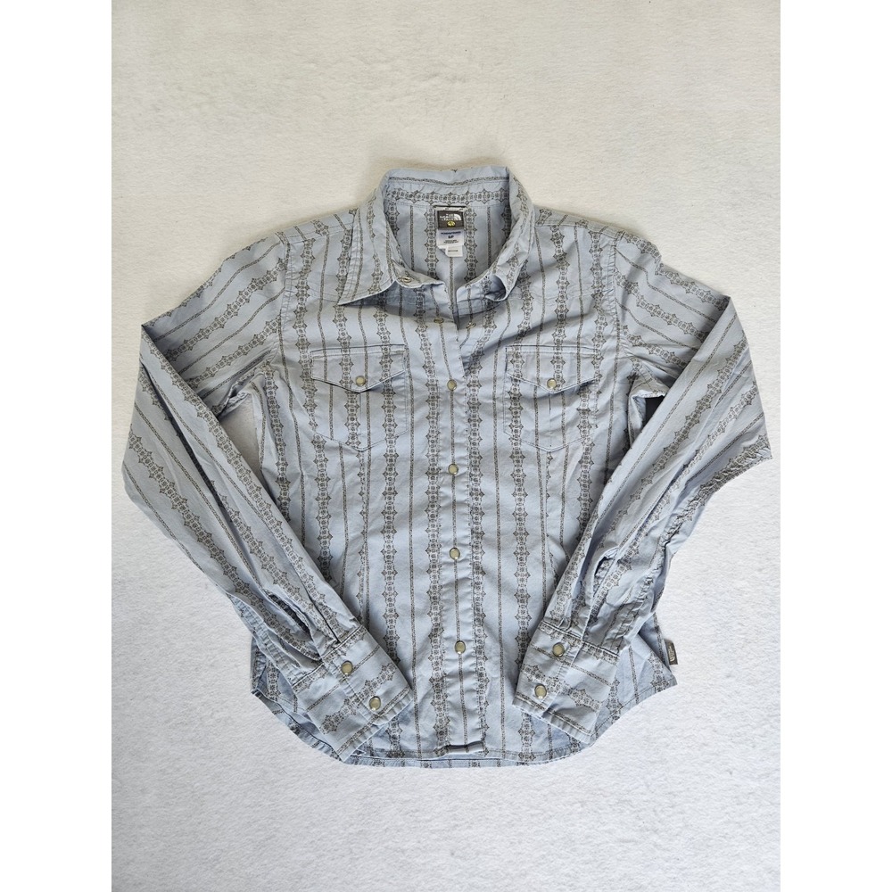 Boho Western North Face Snap Button Shirt Small